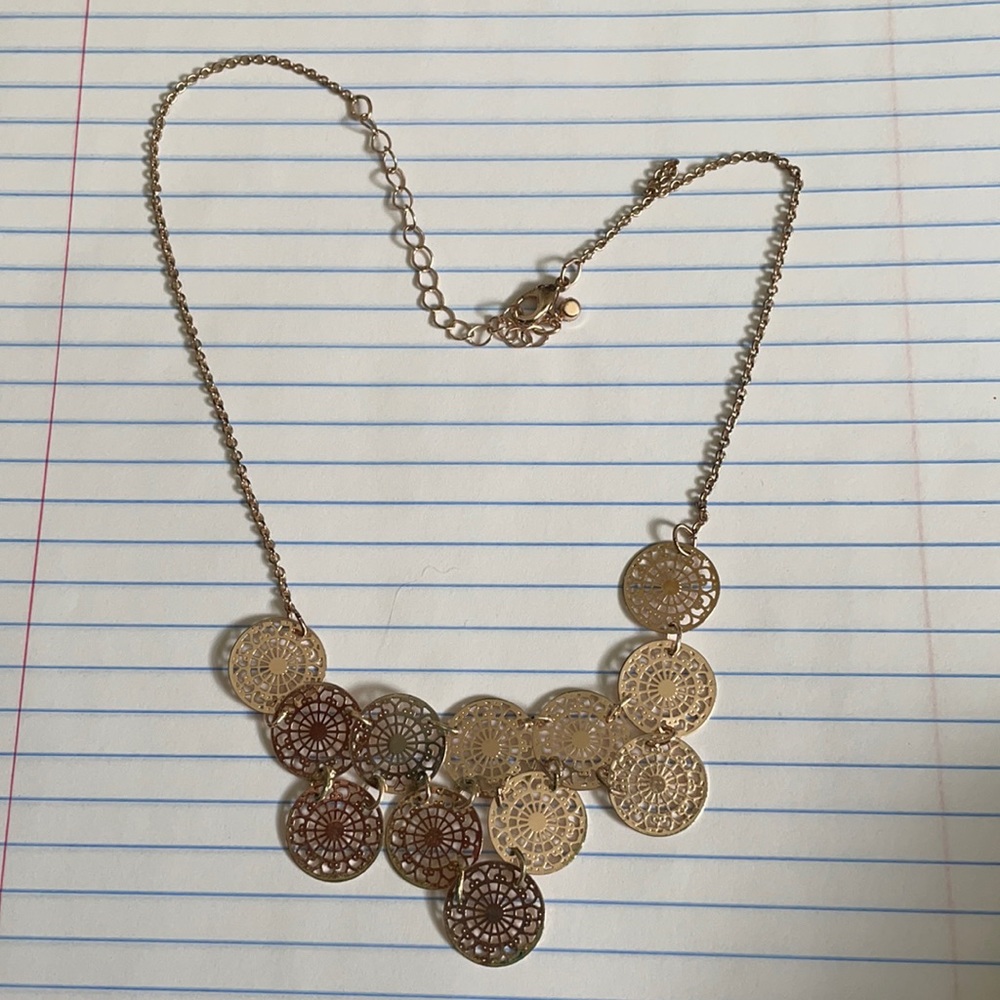 Gold multi circle necklace